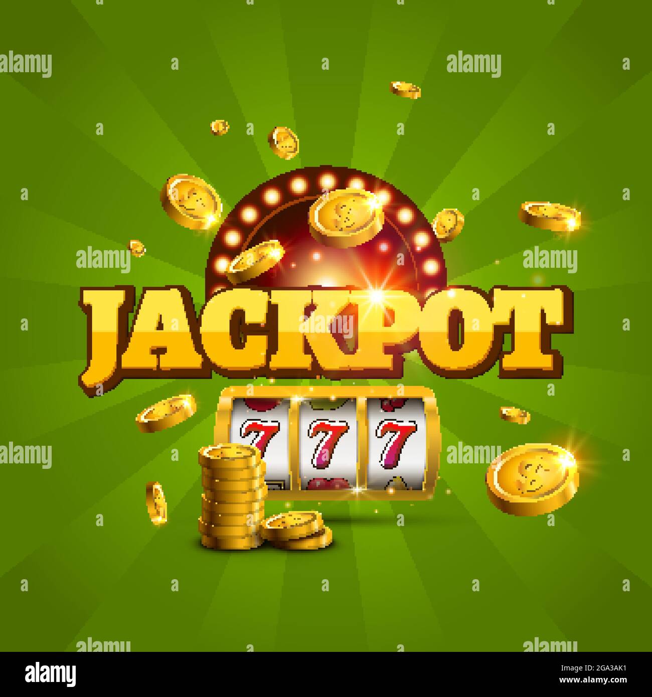 Jackpot background casino slot winner sign. Vector big game money ...