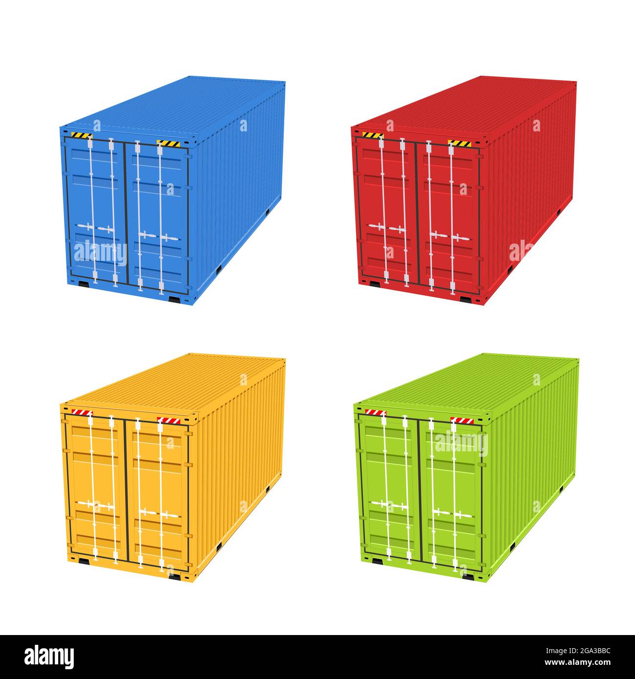 Cargo container 3d isolated storage shipping box. Export import