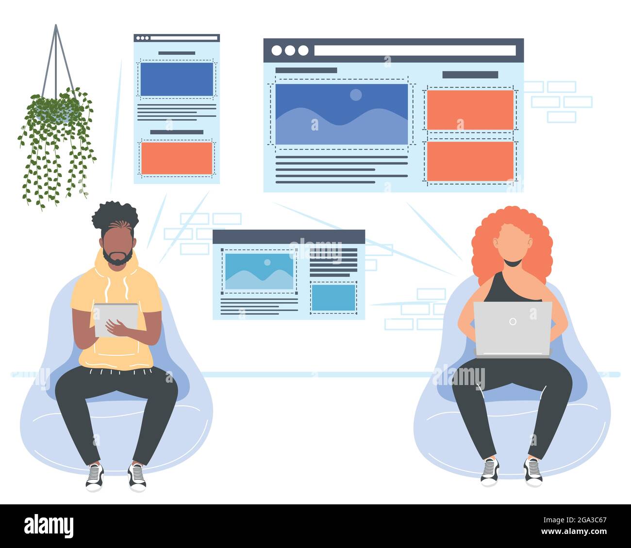 two web designers workers characters Stock Vector Image & Art - Alamy