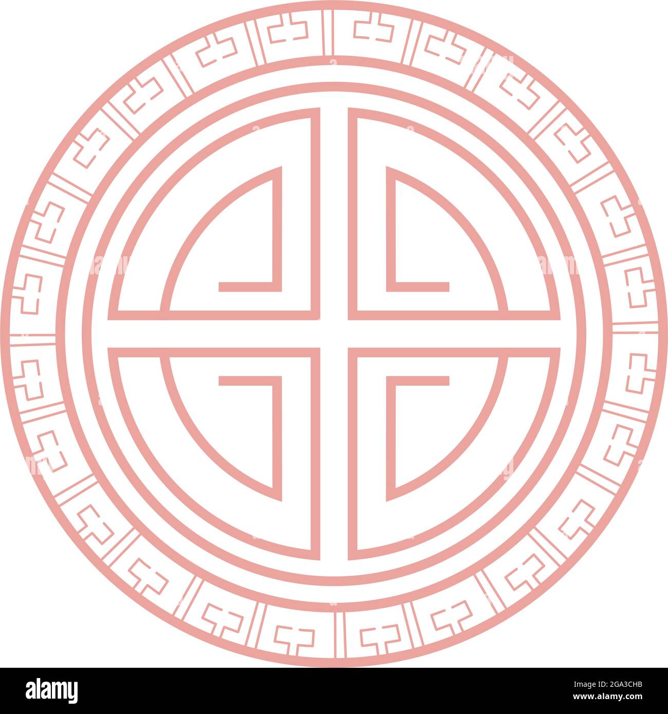 chinese moon festival circular emblem Stock Vector