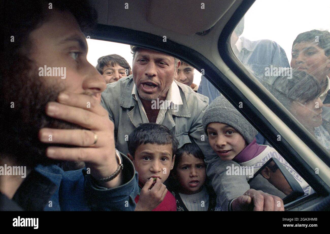 The Romanian film director Dominic Dembinski, 1990. Group of Gypsy ...