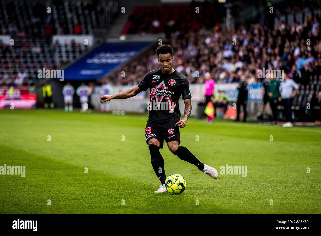 mandig Eastern Fortrolig Herning, Denmark. 28th July, 2021. Paulinho (29) of FC Midtjylland seen  during the UEFA Champions League qualification match between FC Midtjylland  and Celtic at MCH Arena in Herning. (Photo Credit: Gonzales Photo/Alamy