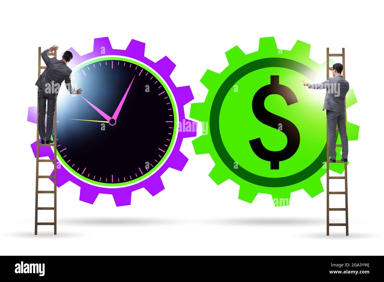 Time is money concept with the businessman Stock Photo - Alamy