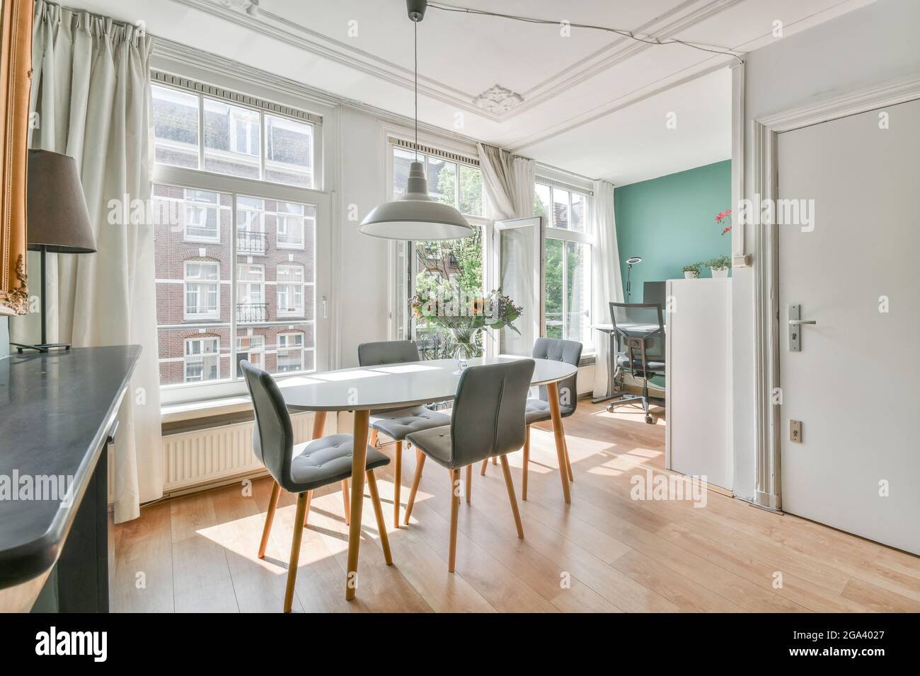 Interior design of bright and beautiful dining room Stock Photo - Alamy
