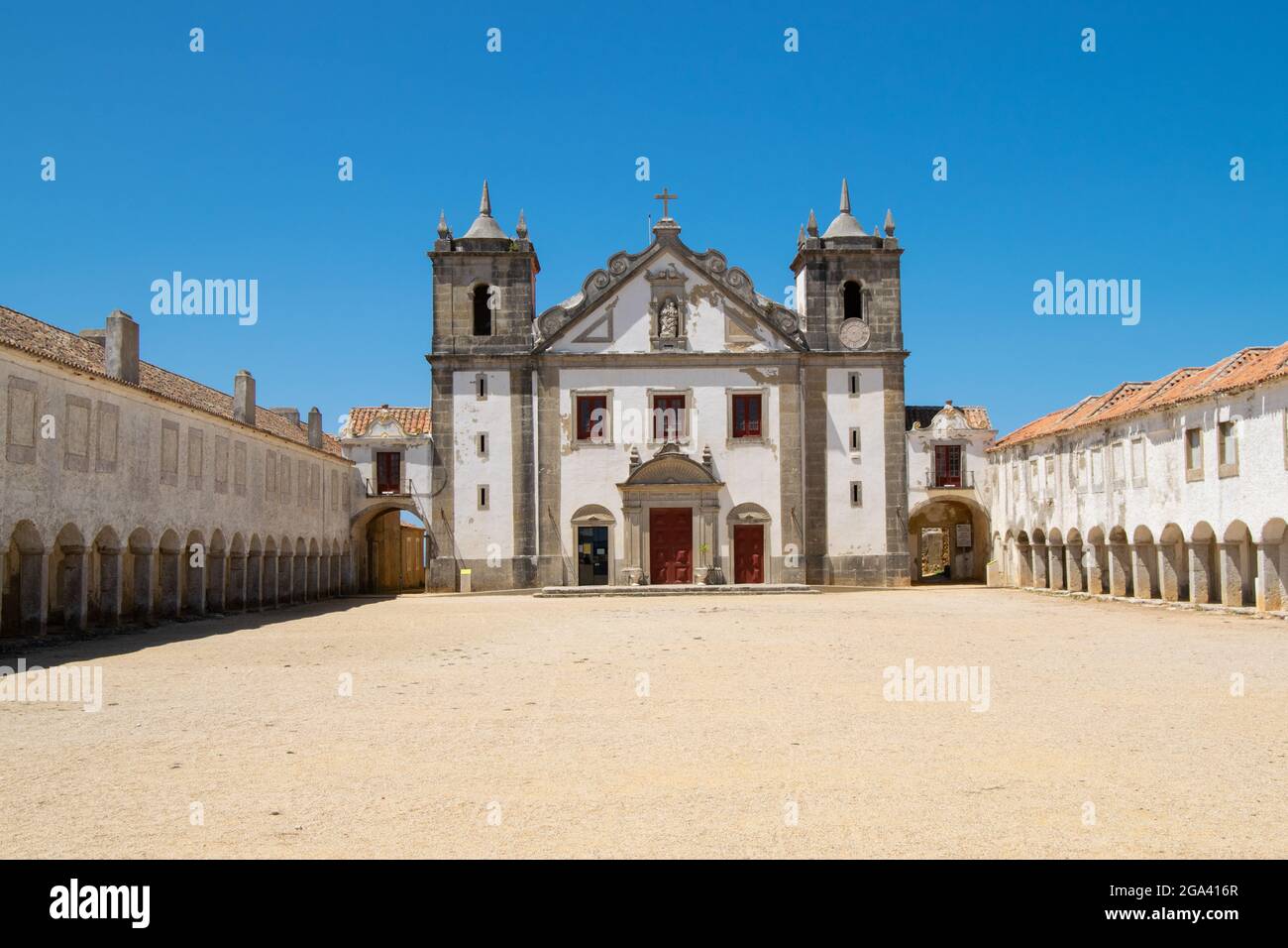 Santuário Senhora da hora Cabo Espichel in Portugal. The Sanctuary of Our Lady of Espichel Cape, located at the westernmost point of the coast of Sesimbra Stock Photo