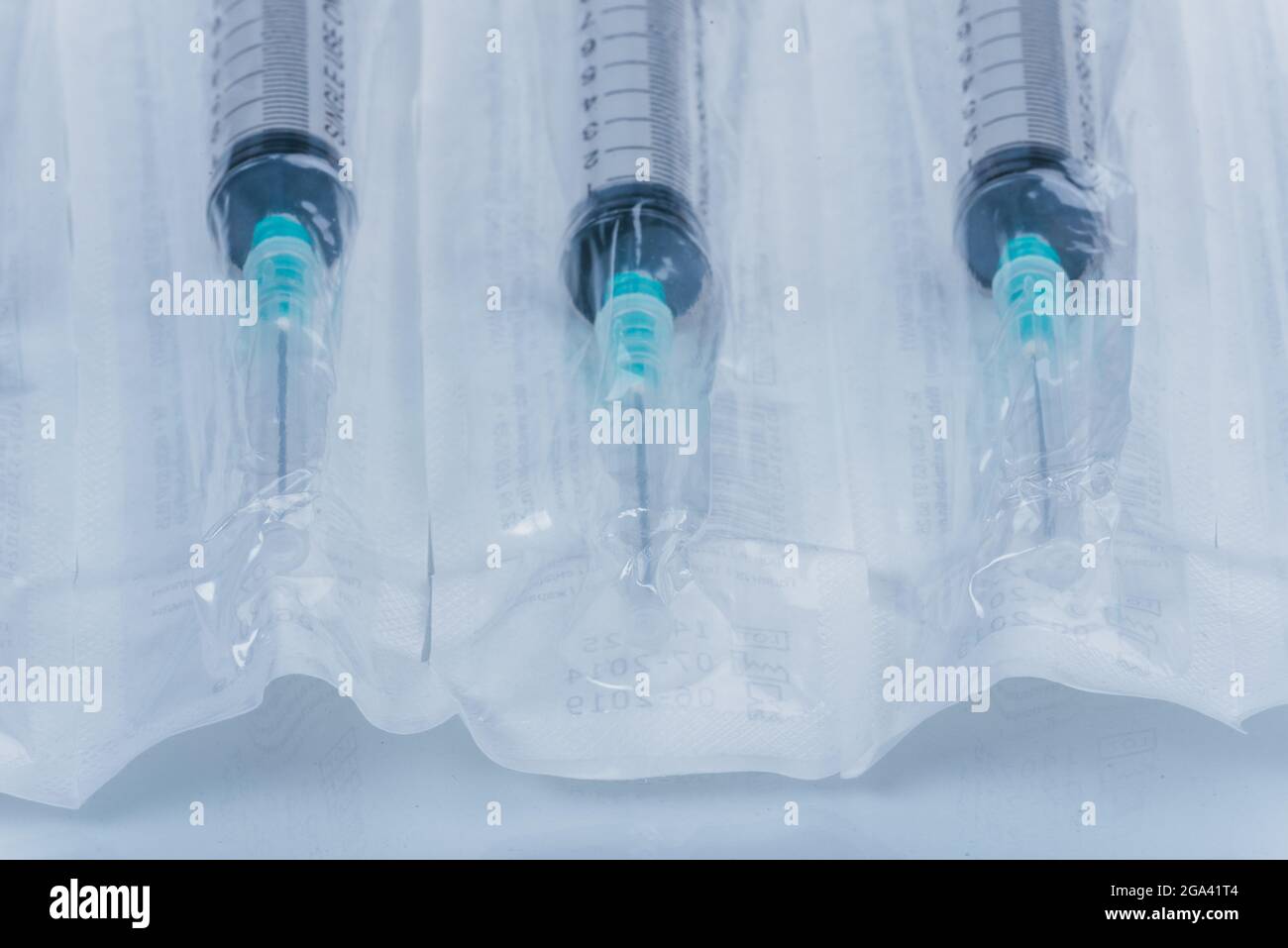 Medicine, Injection, vaccine and disposable syringe isolated, drug ...