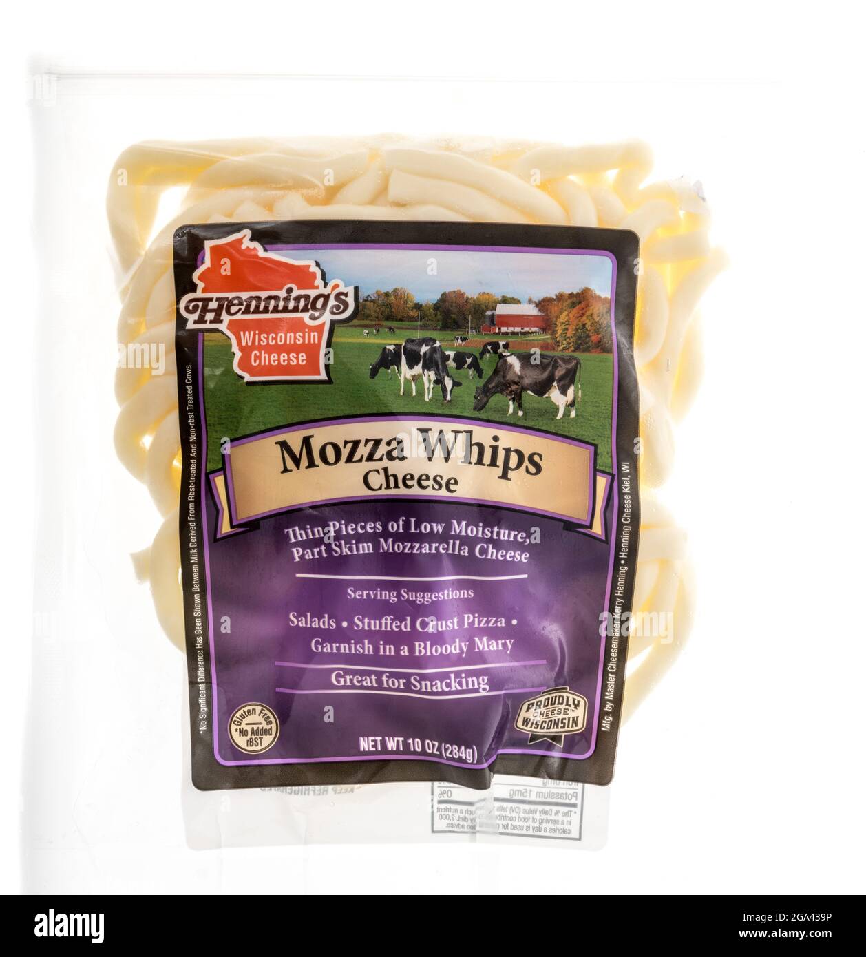 Winneconne, WI 18 July 2021 A package of Hennings Wisconsin cheese