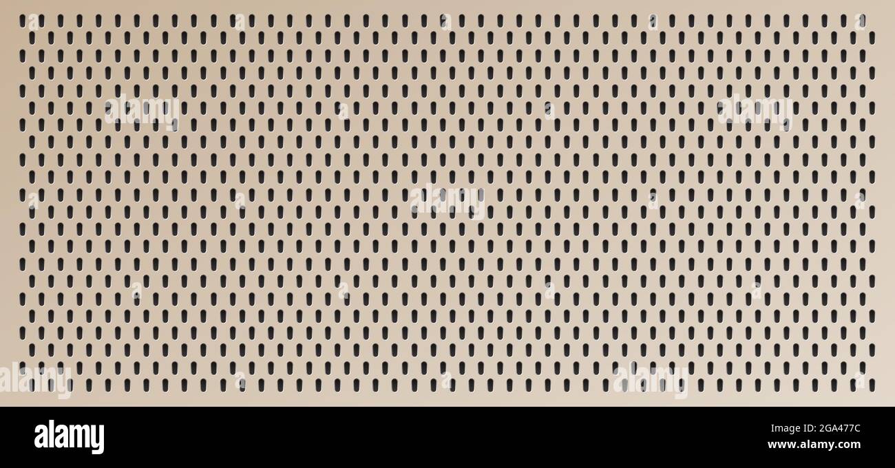 Peg board with oval holes. Rectangle brown peg board perforated texture background for working bench tools. Vector illustration Stock Vector