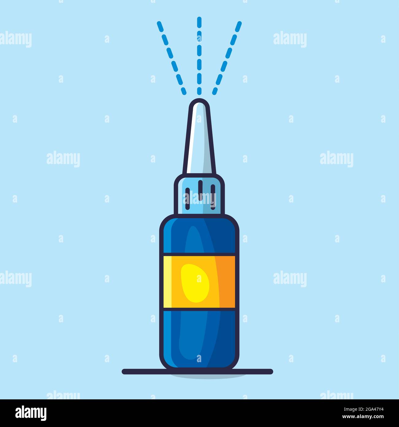 nasal spray isolated vector illustration in flat style Stock Vector