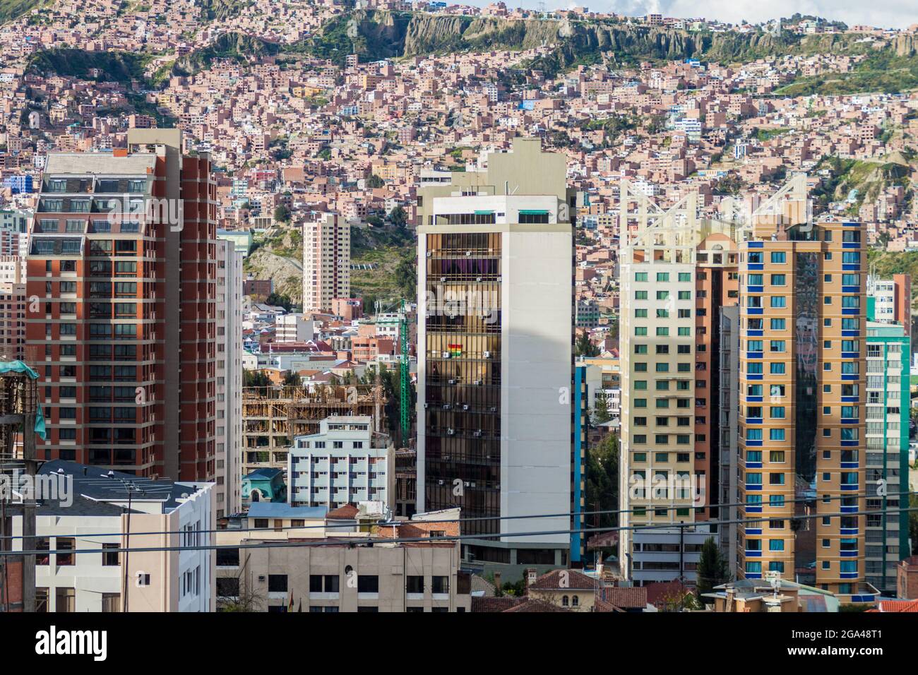 Skyscrapers in the center of La Paz, Bolivia Stock Photo - Alamy