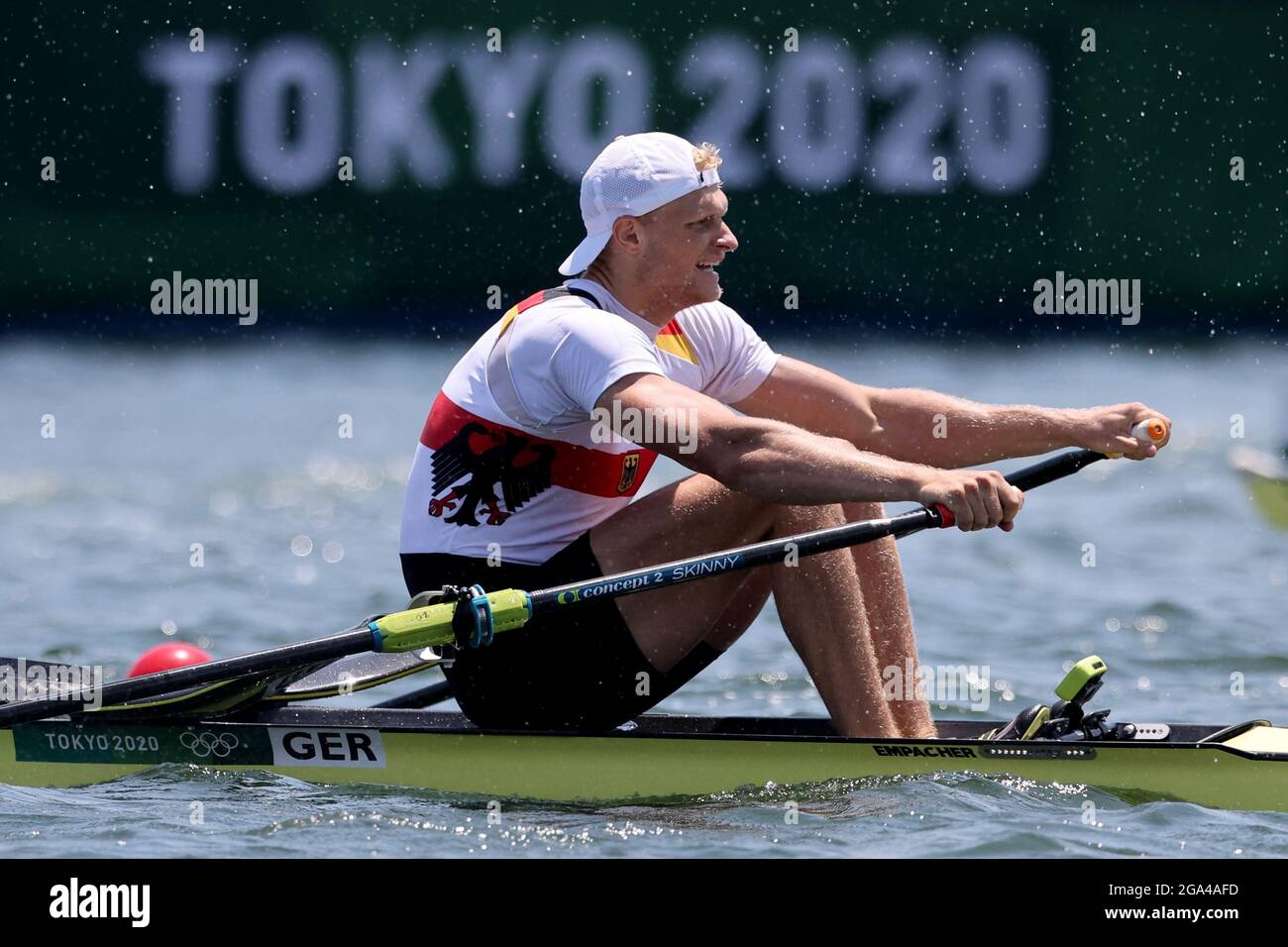 Tokio, Japan. 29th July, 2021. Rowing Olympics, mens single sculls, semifinals in Sea Forest Waterway