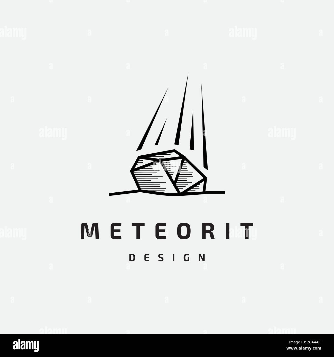 Meteorite logo design illustration symbol vector template Stock Vector