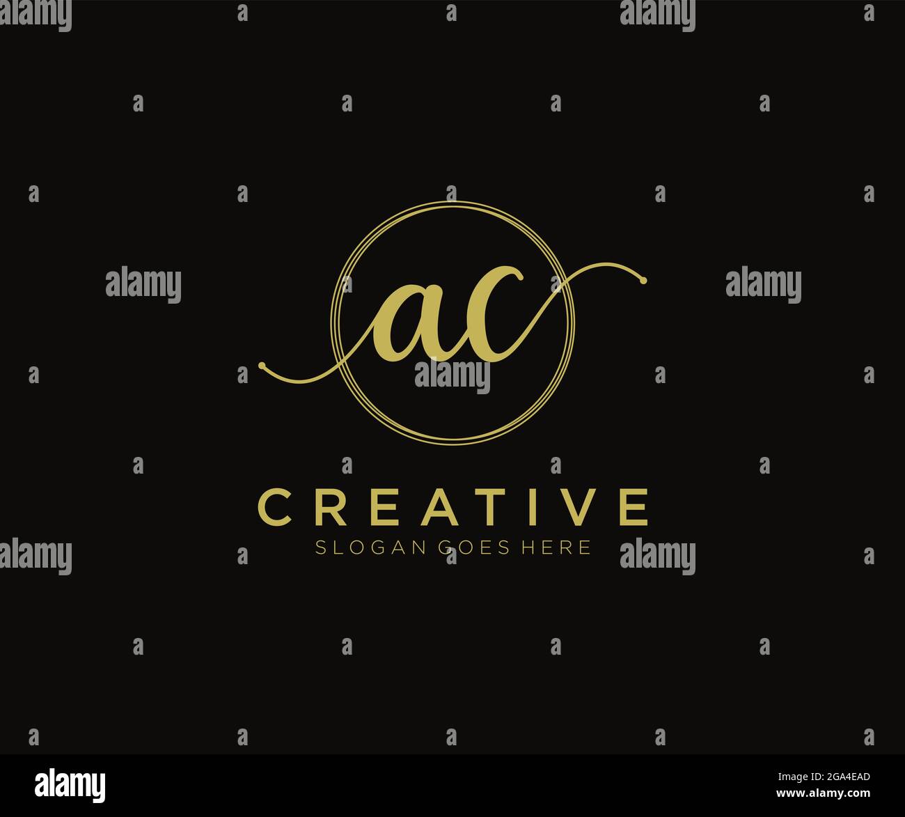 AC Feminine logo beauty monogram and elegant logo design, handwriting ...
