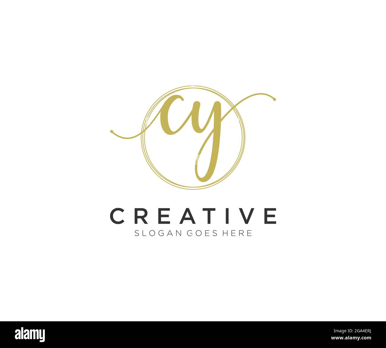 CY Feminine logo beauty monogram and elegant logo design, handwriting logo of initial signature, wedding, fashion, floral and botanical with creative Stock Vector