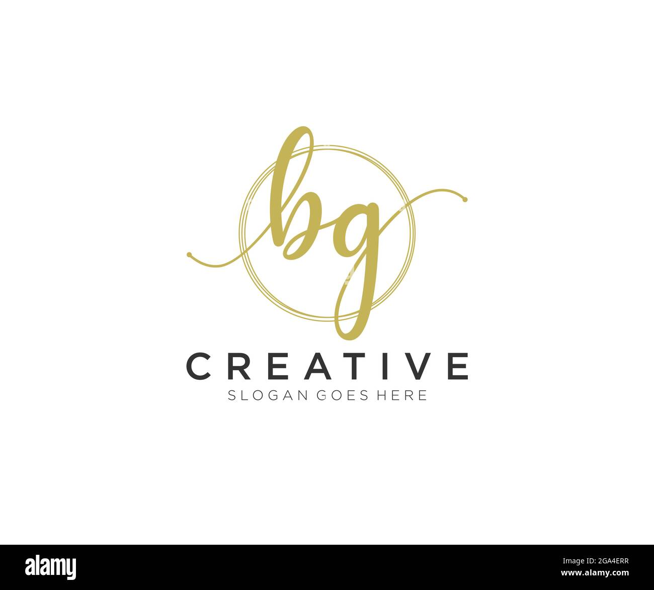 BG Feminine logo beauty monogram and elegant logo design, handwriting ...