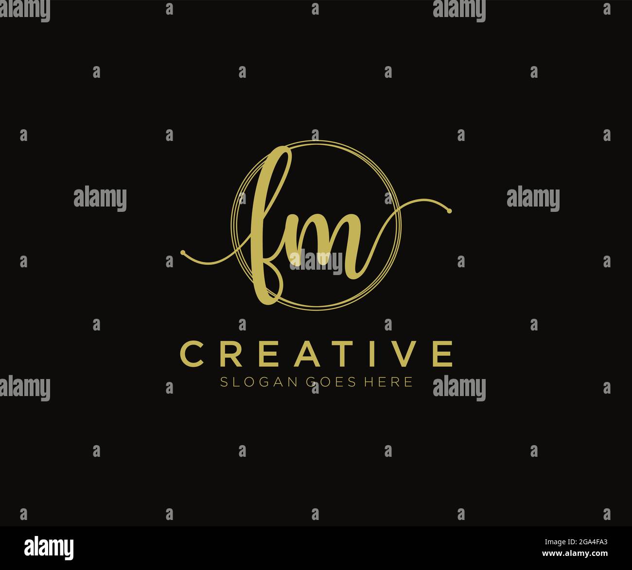 FM Feminine logo beauty monogram and elegant logo design, handwriting ...