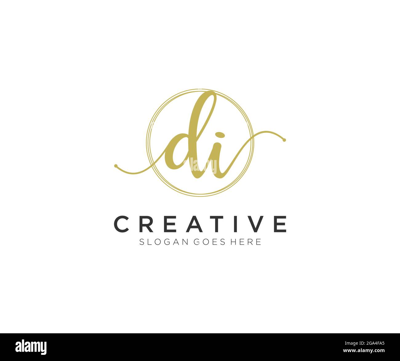 DI Feminine logo beauty monogram and elegant logo design, handwriting ...