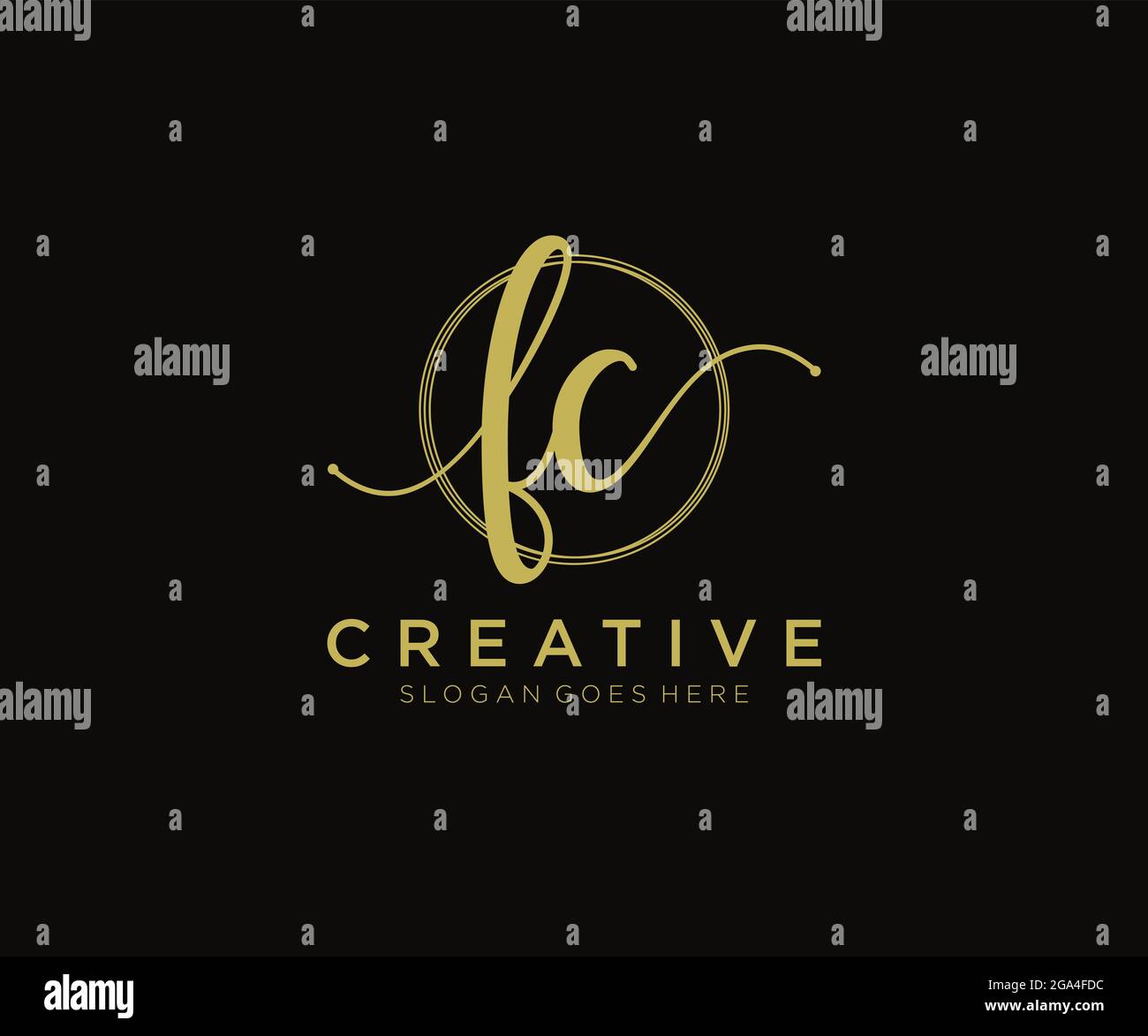 FC Feminine logo beauty monogram and elegant logo design, handwriting ...