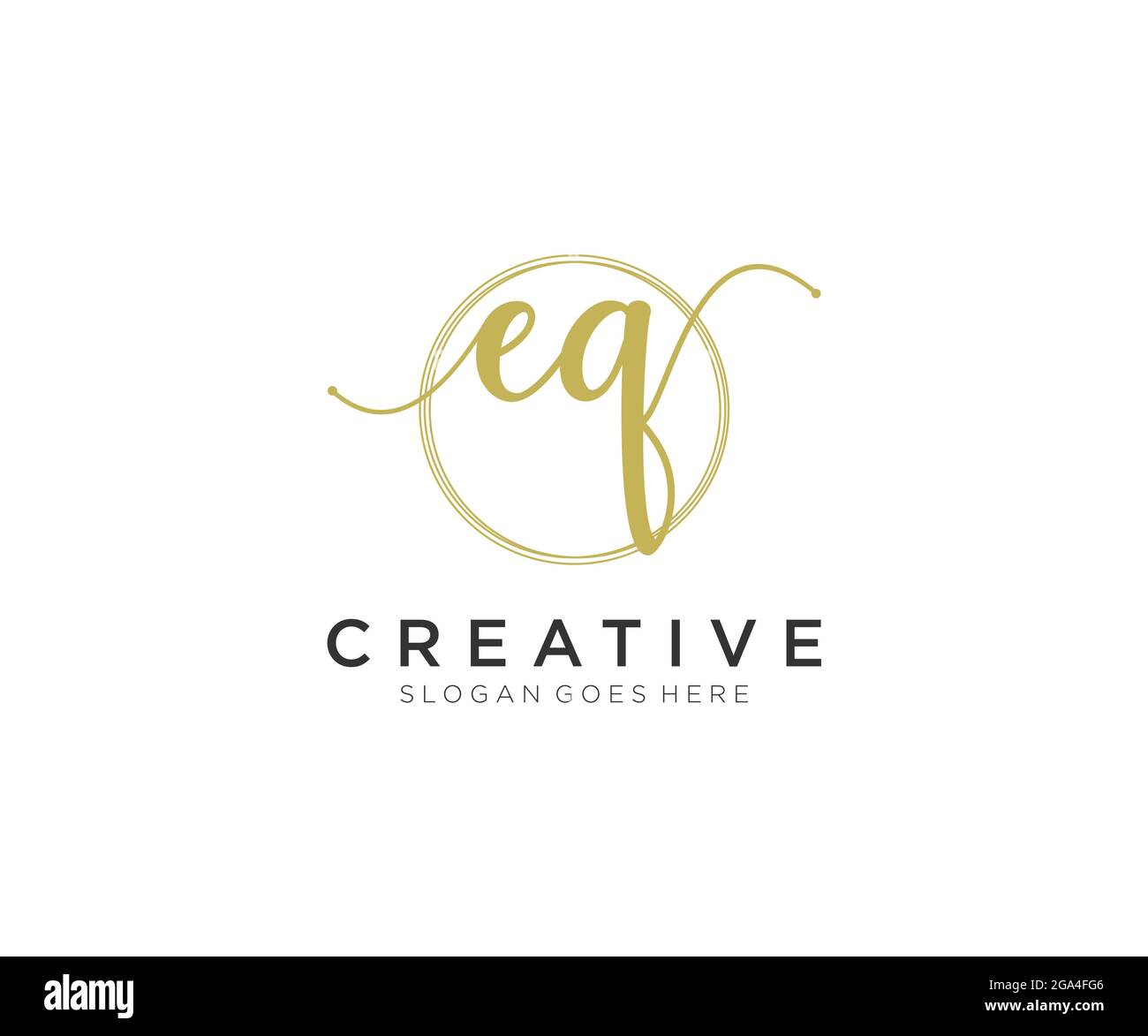 EQ Feminine logo beauty monogram and elegant logo design, handwriting ...