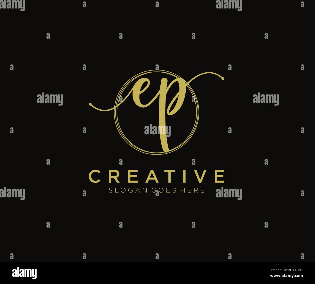 EP Feminine logo beauty monogram and elegant logo design, handwriting ...