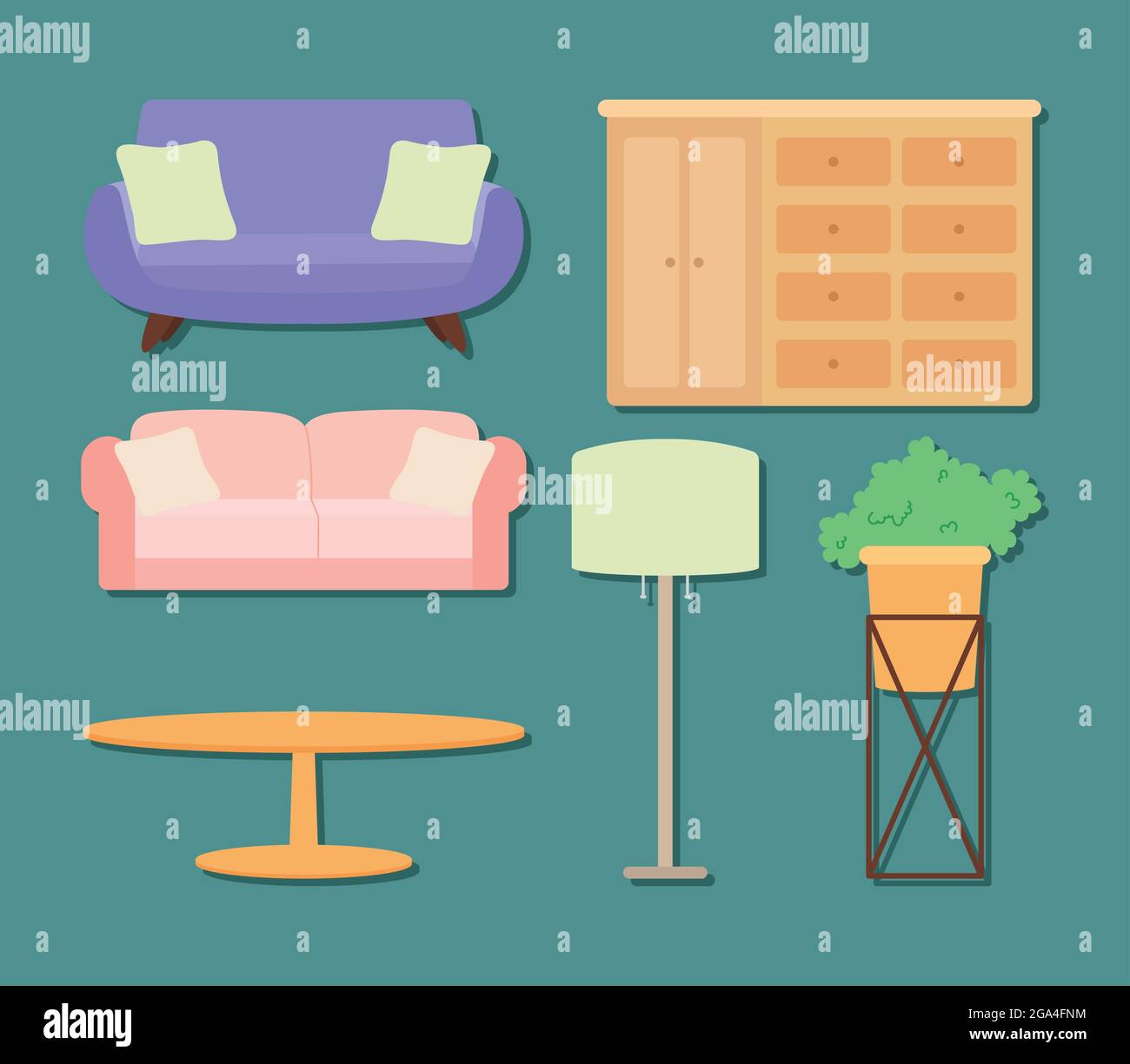 furniture and decoration icon set Stock Vector Image & Art - Alamy