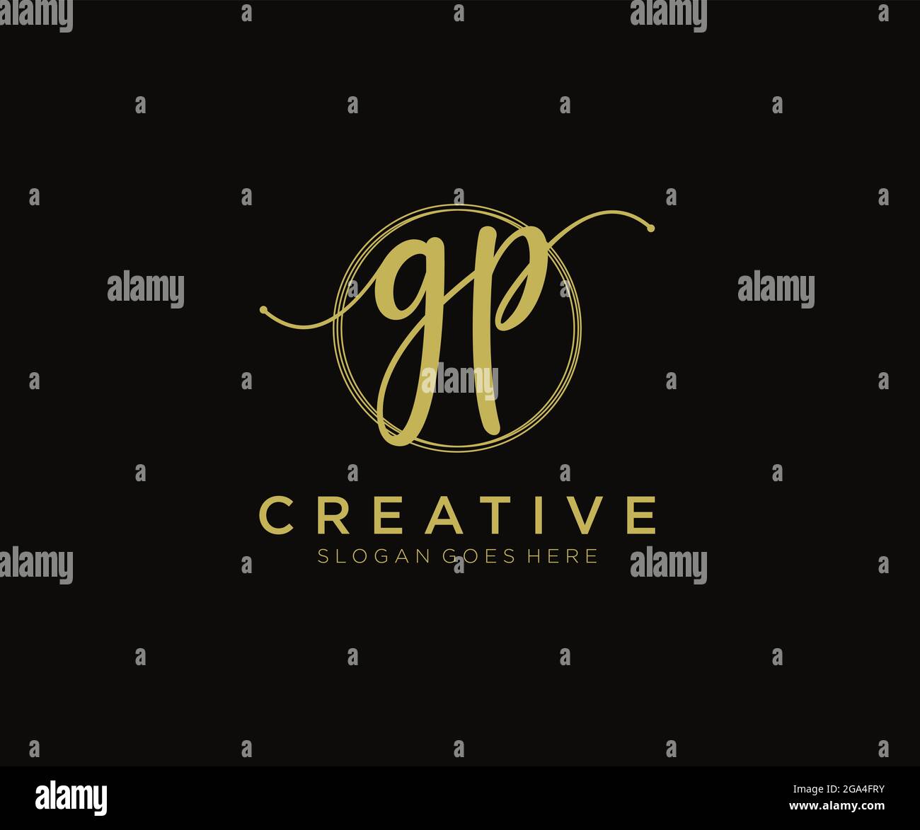 GP Feminine logo beauty monogram and elegant logo design, handwriting ...