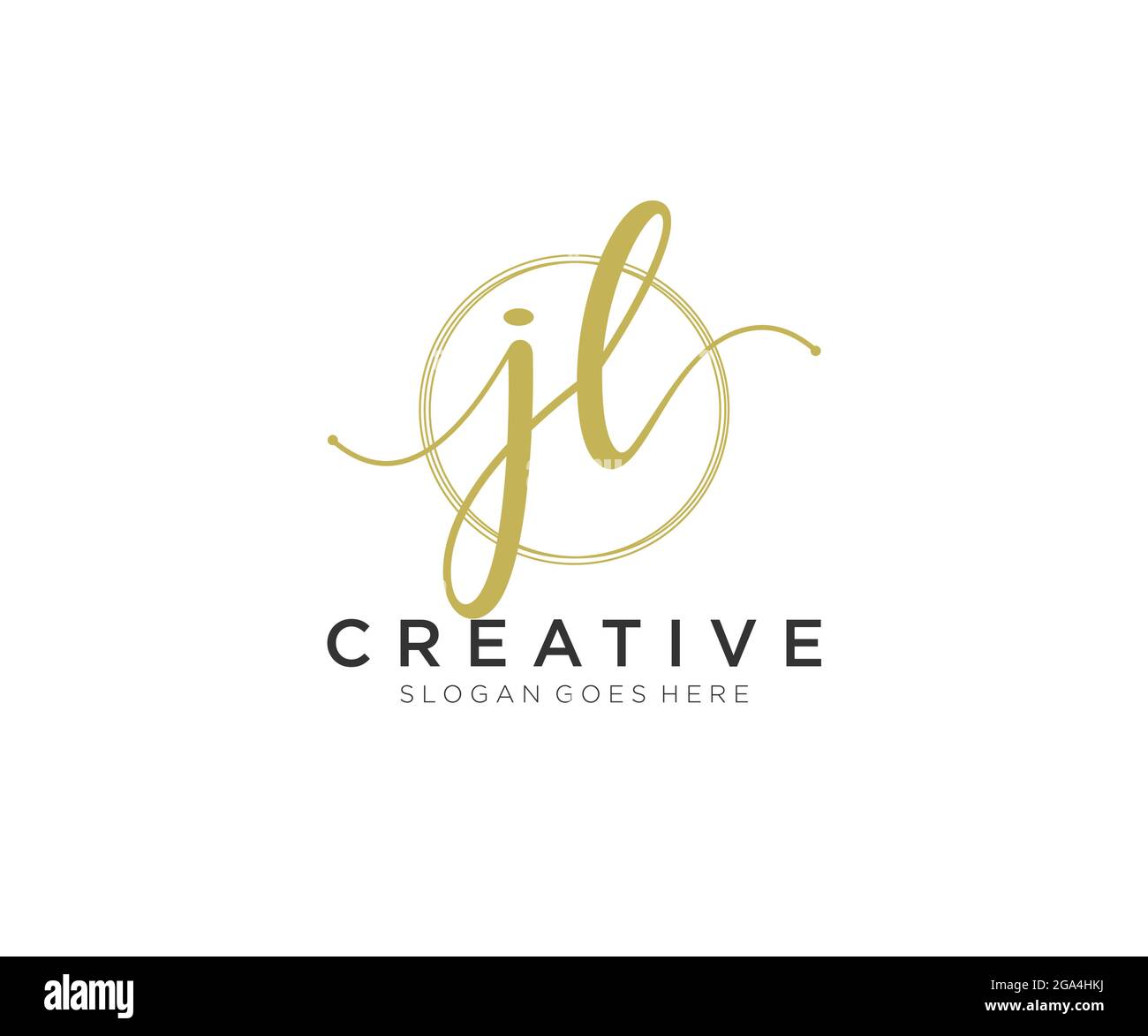 JL Feminine logo beauty monogram and elegant logo design, handwriting logo of initial signature, wedding, fashion, floral and botanical with creative Stock Vector