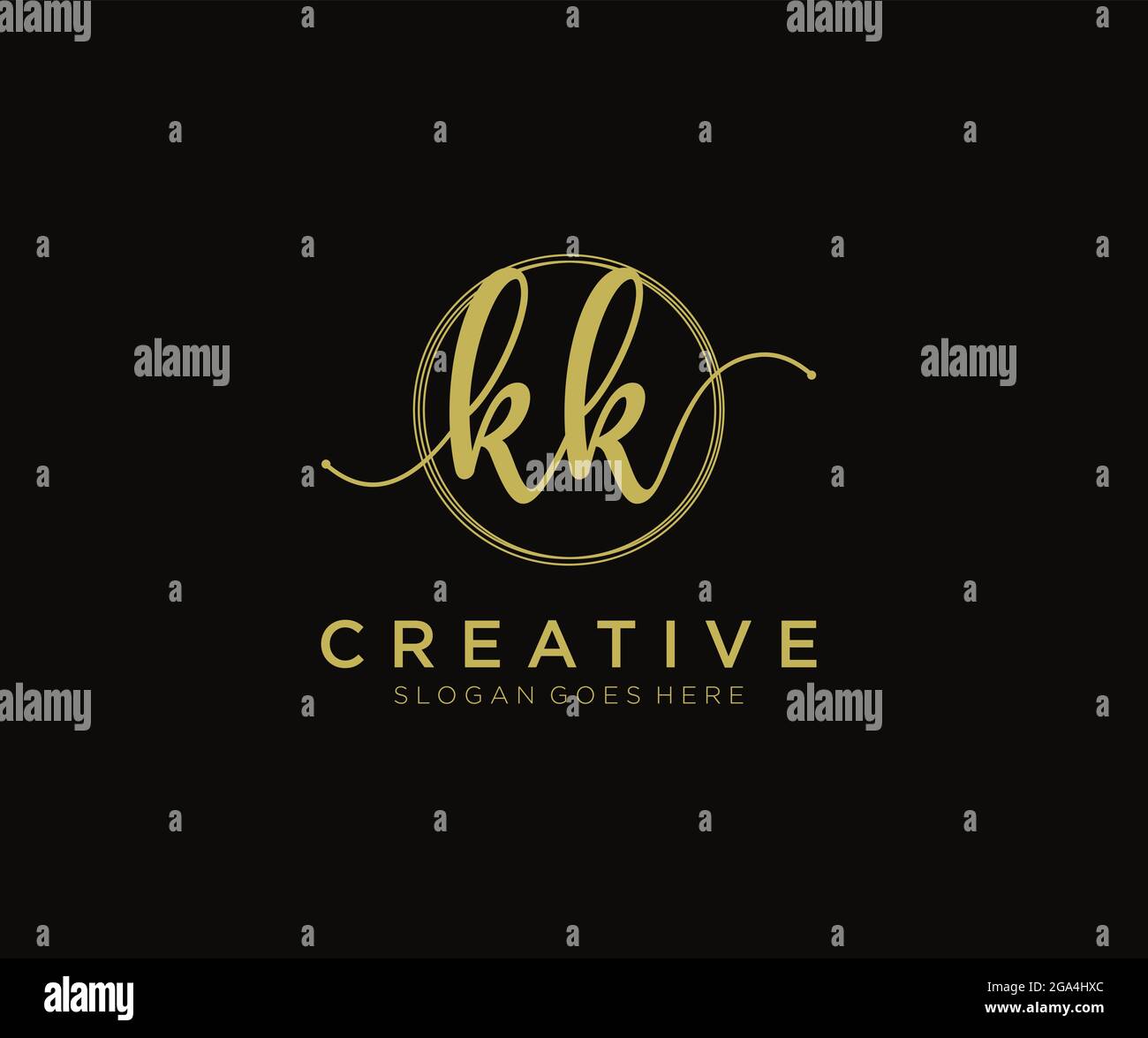 Kk Feminine Logo Beauty Monogram And Elegant Logo Design Handwriting Logo Of Initial Signature Wedding Fashion Floral And Botanical With Creative Stock Vector Image Art Alamy