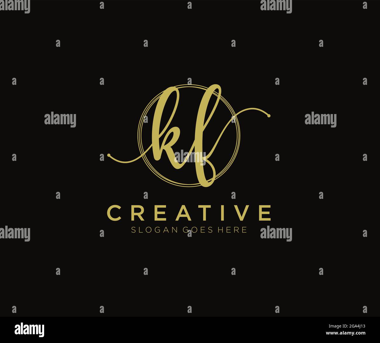 KF Feminine logo beauty monogram and elegant logo design, handwriting ...