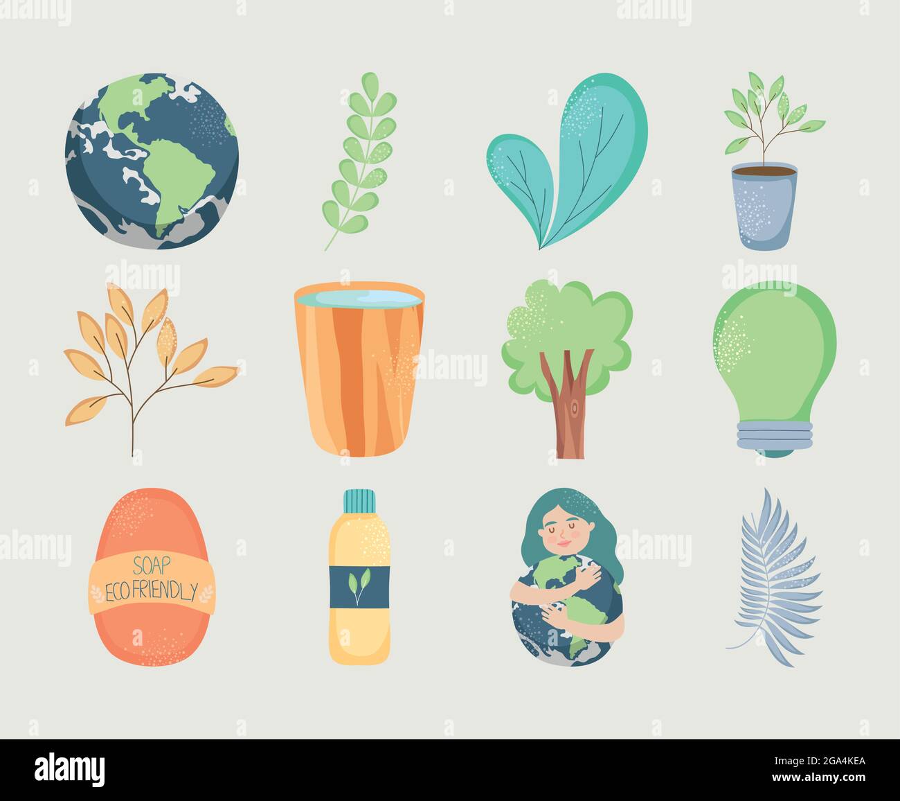 environmental icon set on gray background Stock Vector Image & Art - Alamy