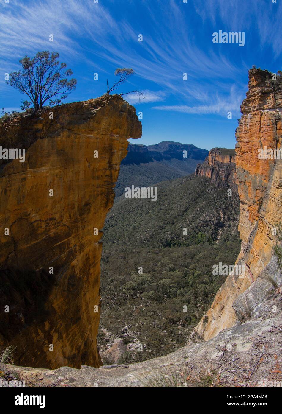 Hanging Rock Blue Mountains NSW Australia Stock Photo