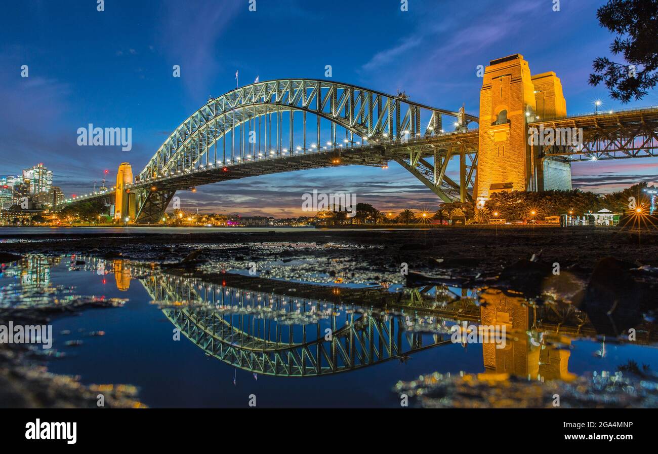 Sydney Harbour Bridge Reflected Stock Photo