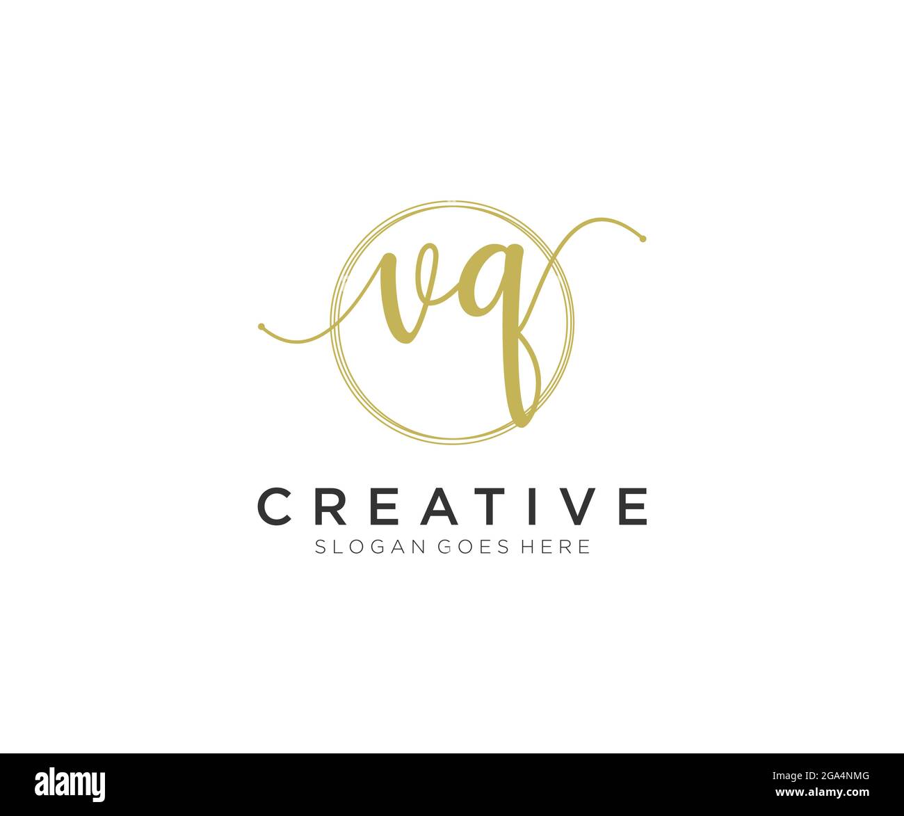 VQ Feminine logo beauty monogram and elegant logo design, handwriting ...