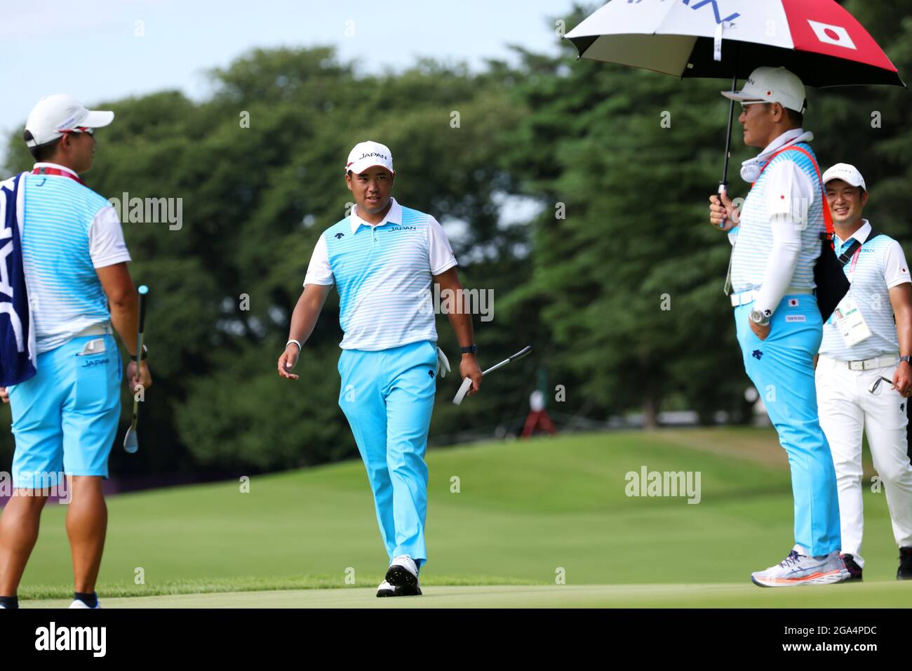 Saitama Japan 28th July 21 L R Hideki Matsuyama Shigeki Maruyama Jpn Golf Official Training During The Tokyo Olympic Games At The Kasumigaseki Country Club In Saitama Japan Credit Naoki