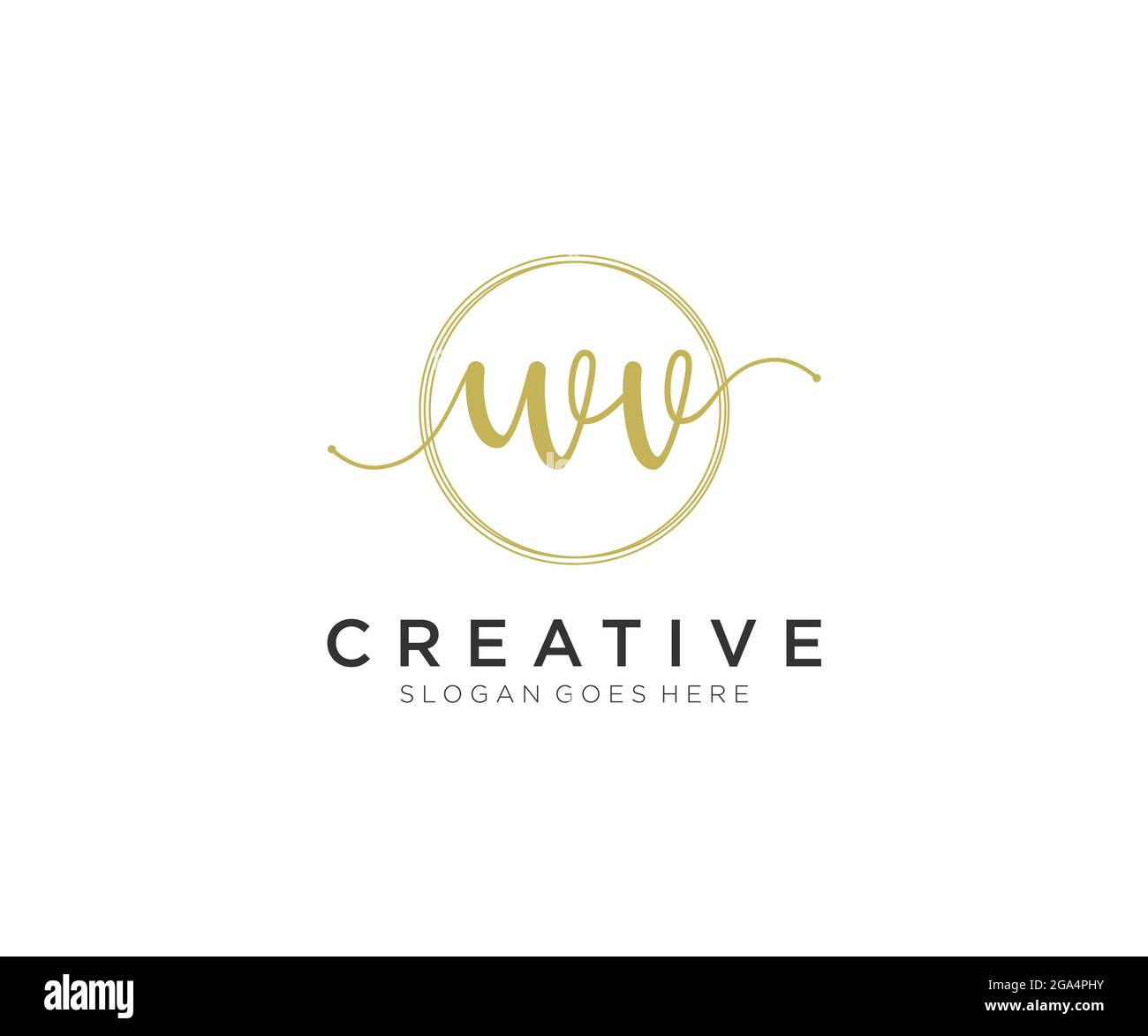 WV Feminine logo beauty monogram and elegant logo design, handwriting ...