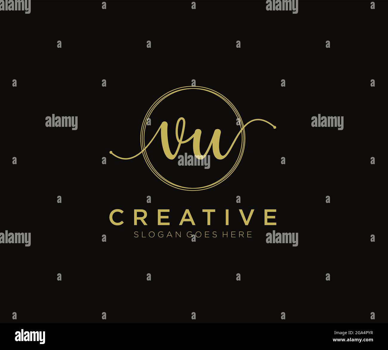 VU Feminine logo beauty monogram and elegant logo design, handwriting ...