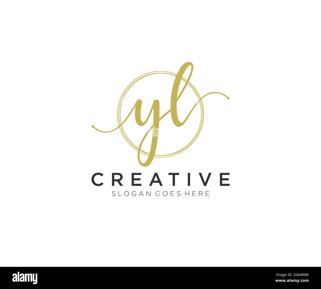 YL Initial Logo, Ampersand Initial Logo With Hand Draw Floral, Initial  Wedding Font Logo Isolated On Black And White Background. Royalty Free SVG,  Cliparts, Vectors, and Stock Illustration. Image 164817724.