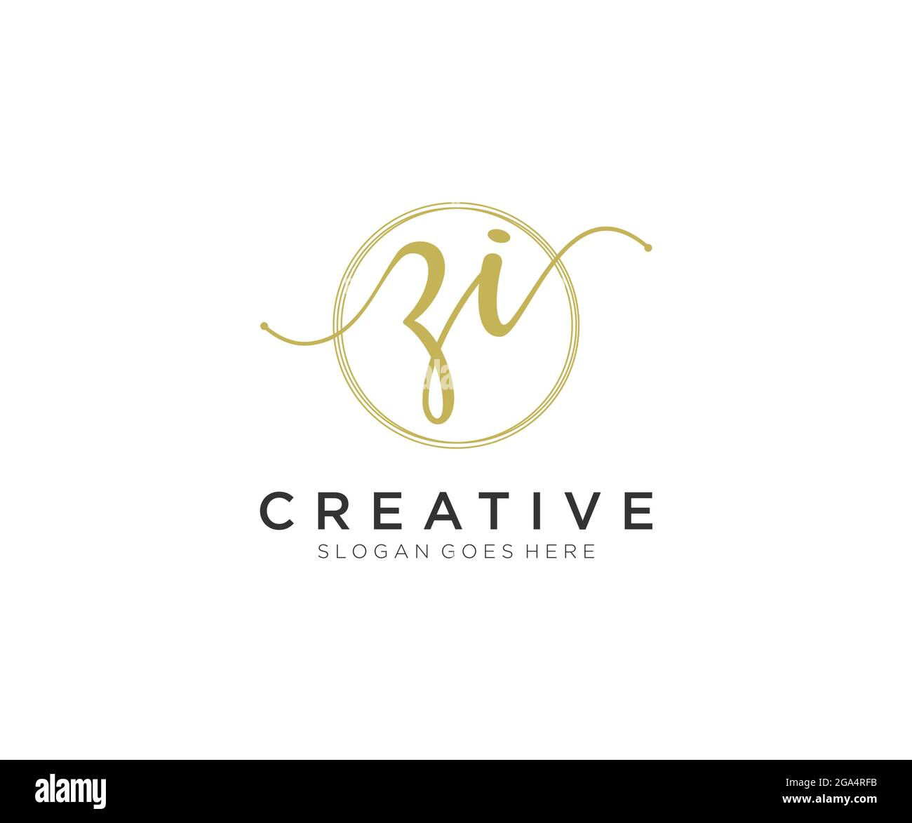 ZI Feminine logo beauty monogram and elegant logo design, handwriting ...