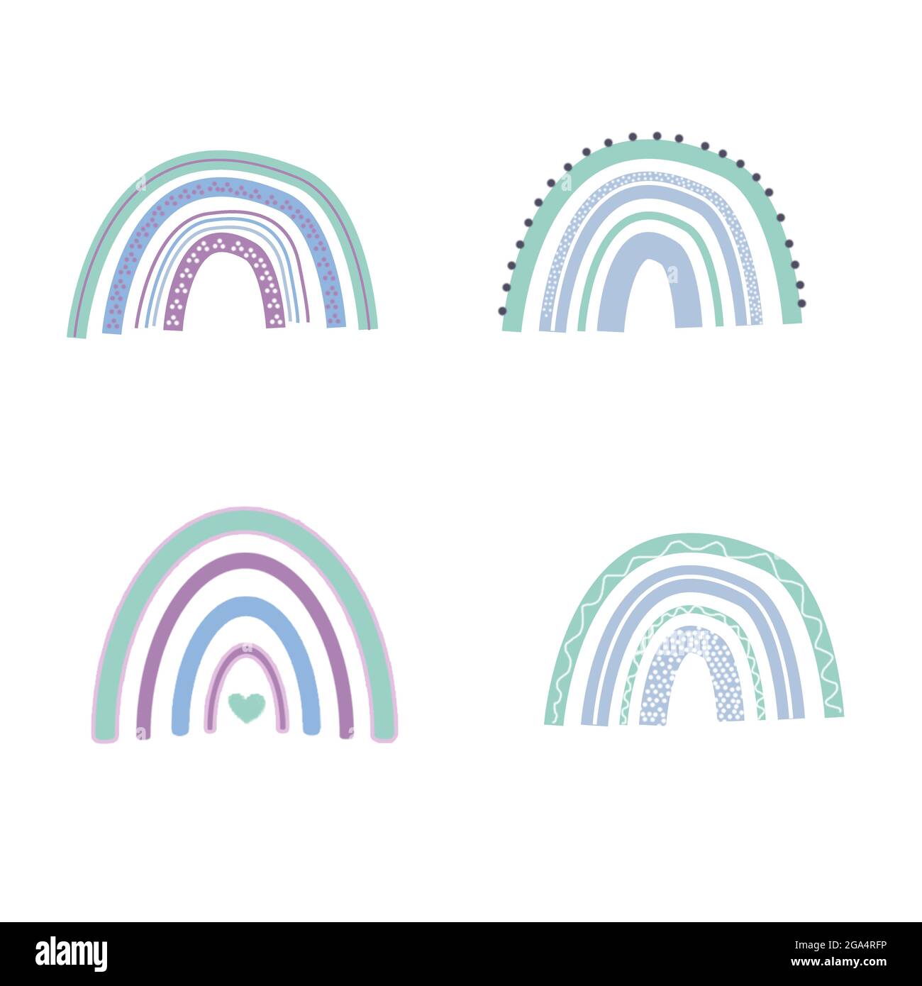 Hand drawn cute rainbow in yellow dot best vector Stock Vector