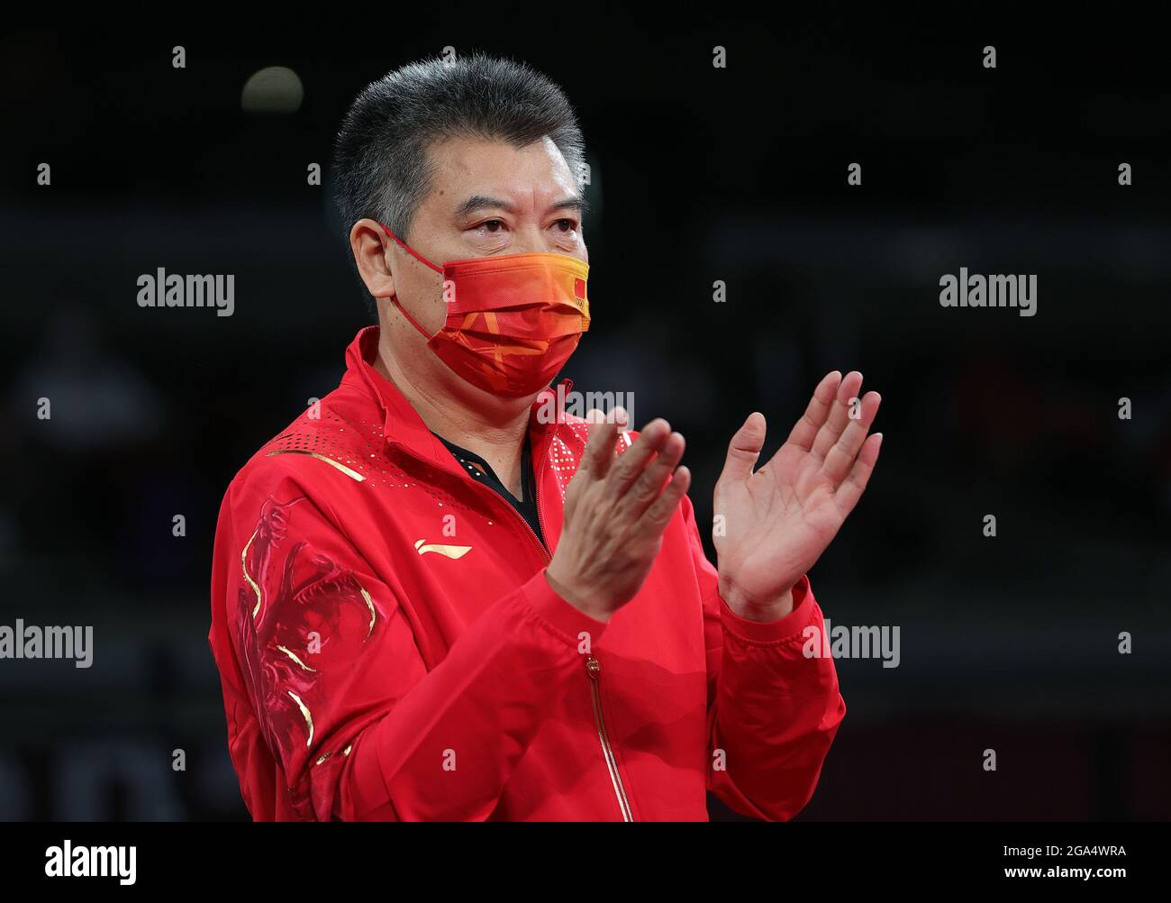 Tokyo, Japan. 29th July, 2021. Li Sun, coach of China's table tennis ...