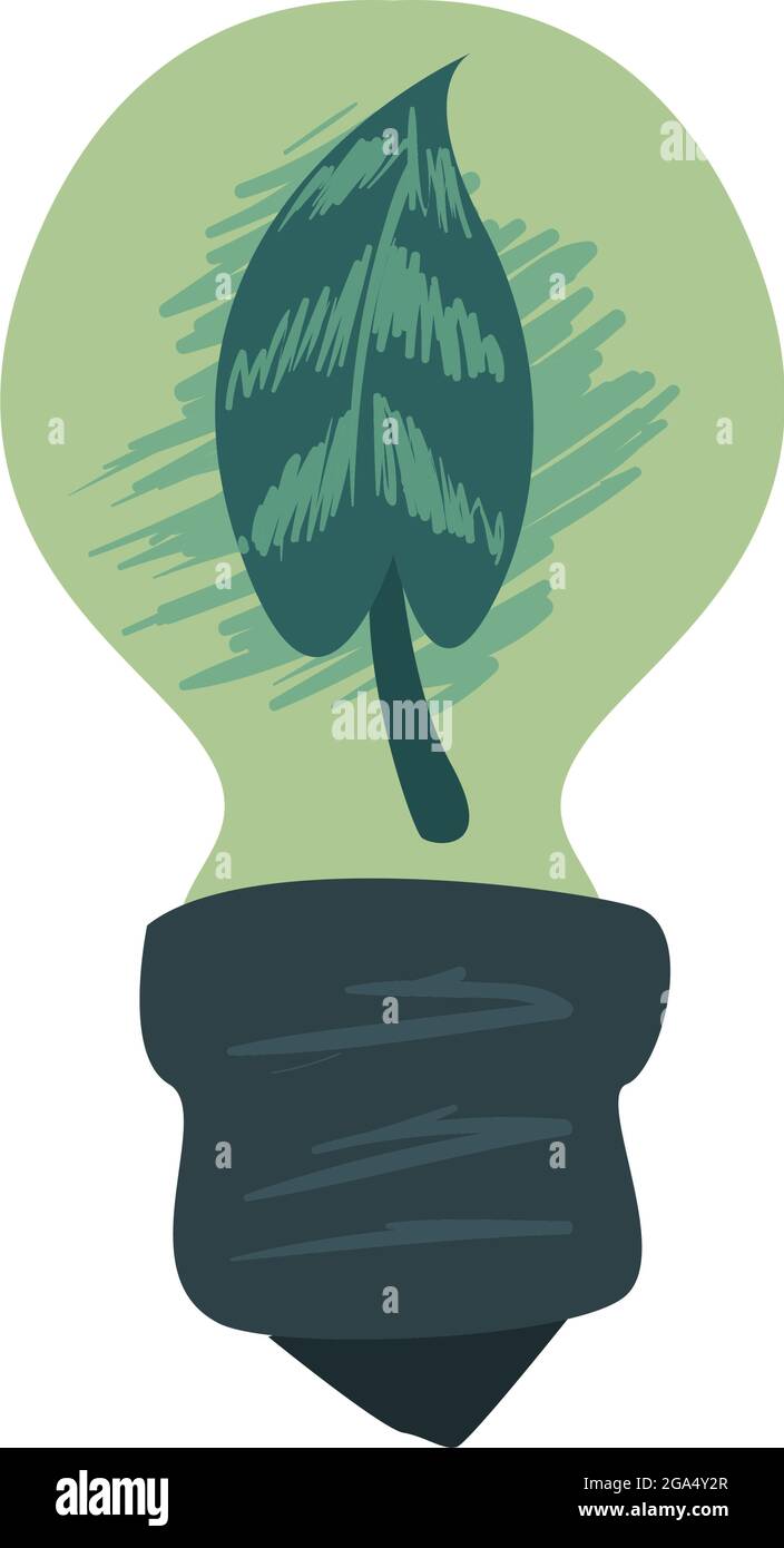 Eco leaf inside light bulb on white background Stock Vector Image & Art ...
