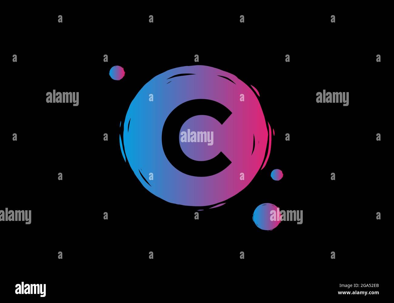 Purple blue gradient color of C initial letter design Stock Vector ...