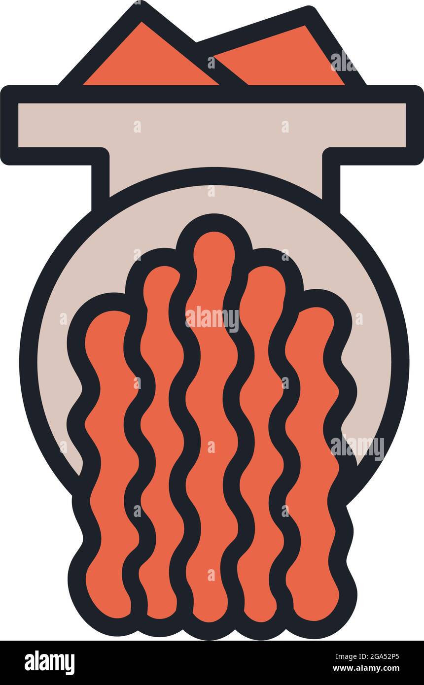 Mince icon. Mincemeat, forcemeat, minced meat illustration. Vector isolated linear color icon