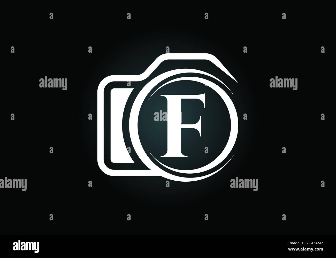 Initial F monogram letter alphabet with a camera icon. Photography logo ...