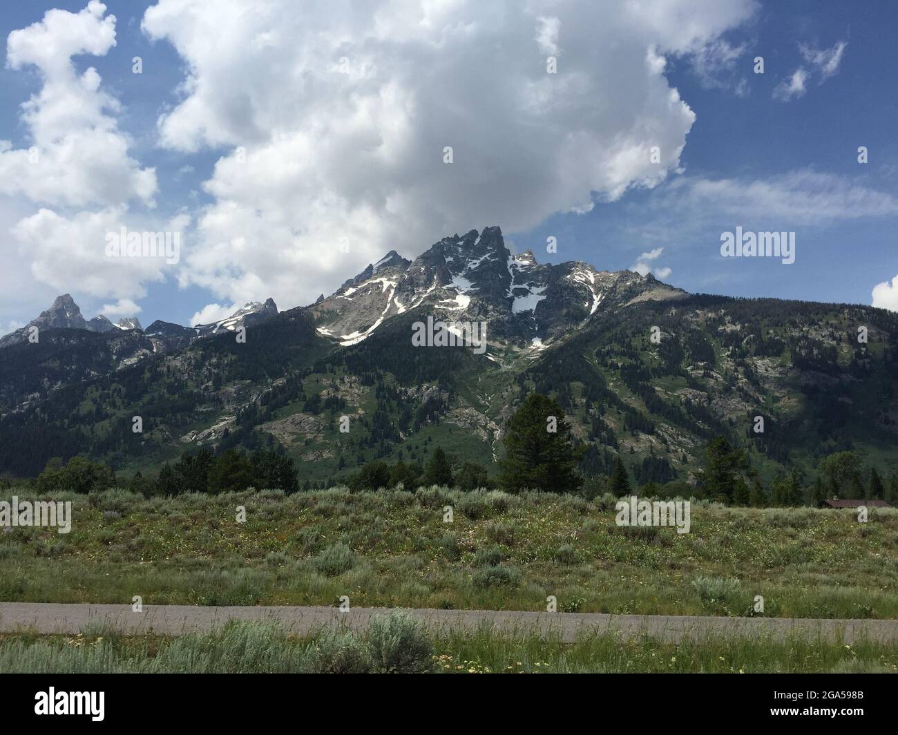 A view of the Tetons in the state of Wyoming Stock Photo