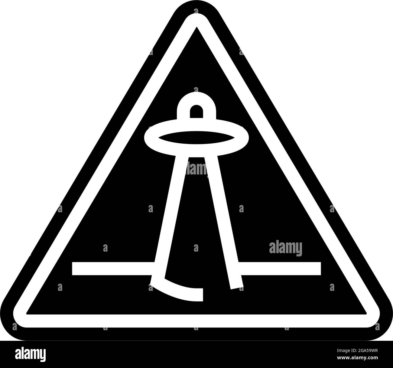 alien abduction warning glyph icon vector illustration Stock Vector ...