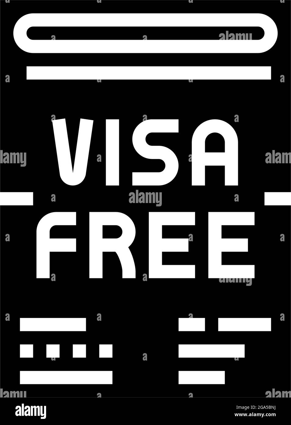 visa-free regime glyph icon vector illustration Stock Vector