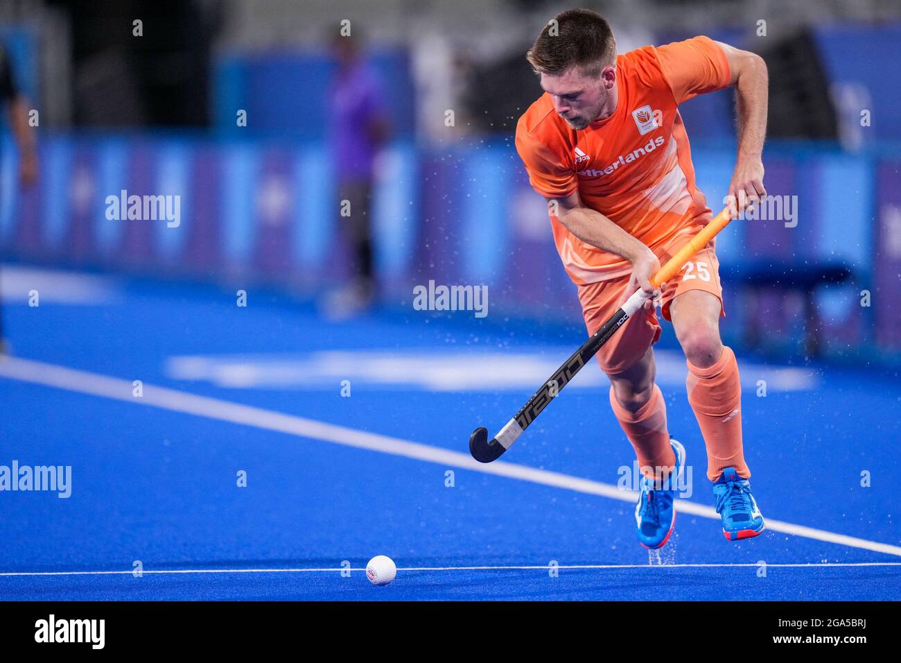TOKYO, JAPAN - JULY 27: Thierry Brinkman of the Netherlands competing on Men's Pool B during the Tokyo 2020 Olympic Games at the Oi Hockey Stadium on July 27, 2021 in Tokyo, Japan (Photo by Yannick Verhoeven/Orange Pictures) NOCNSF Stock Photo