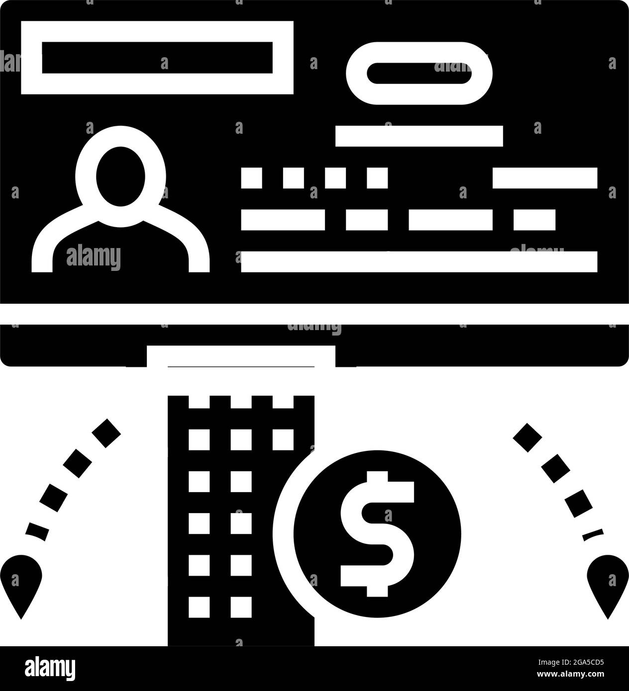 business visa glyph icon vector illustration Stock Vector