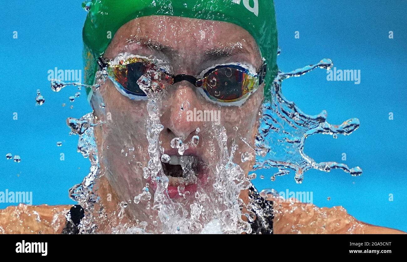 Tokyo, Japan. 29th July, 2021. Tatjana Schoenmaker of South Africa competes during the women's 200m breaststroke semifinal of swimming at Tokyo 2020 Olympic Games in Tokyo, Japan, July 29, 2021. Credit: Xu Chang/Xinhua/Alamy Live News Stock Photo